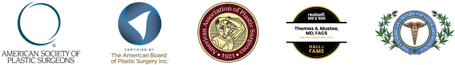 Society Memberships for Dr. Thomas Mustoe include American Society of Plastic Surgeons, The American Board of Plastic Surgery, American Association of Plastic Surgeons, American Board of Otolaryngology, Realself 100 & 500