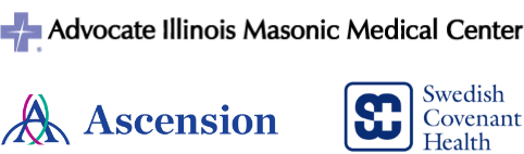 Advocate Illinois Masonic Medical Center logo, Ascension logo, Swedish Covenant Health logo