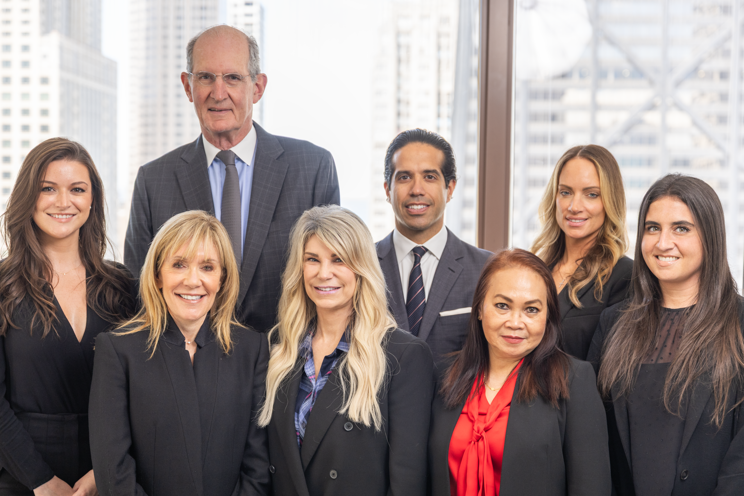 Dr. Mustoe and Dr. Sinno with staff